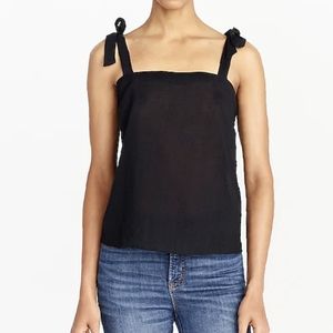 J Crew NWT Bow Tie Strap Black Tank Size XS